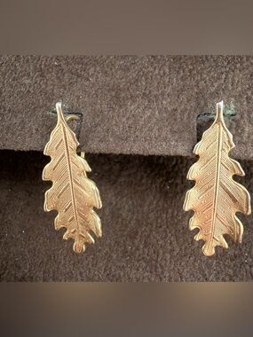 Gold Leaf Dangle Earrings